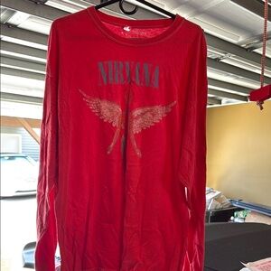 Urban Outfitters Red Nirvana Angel Tee